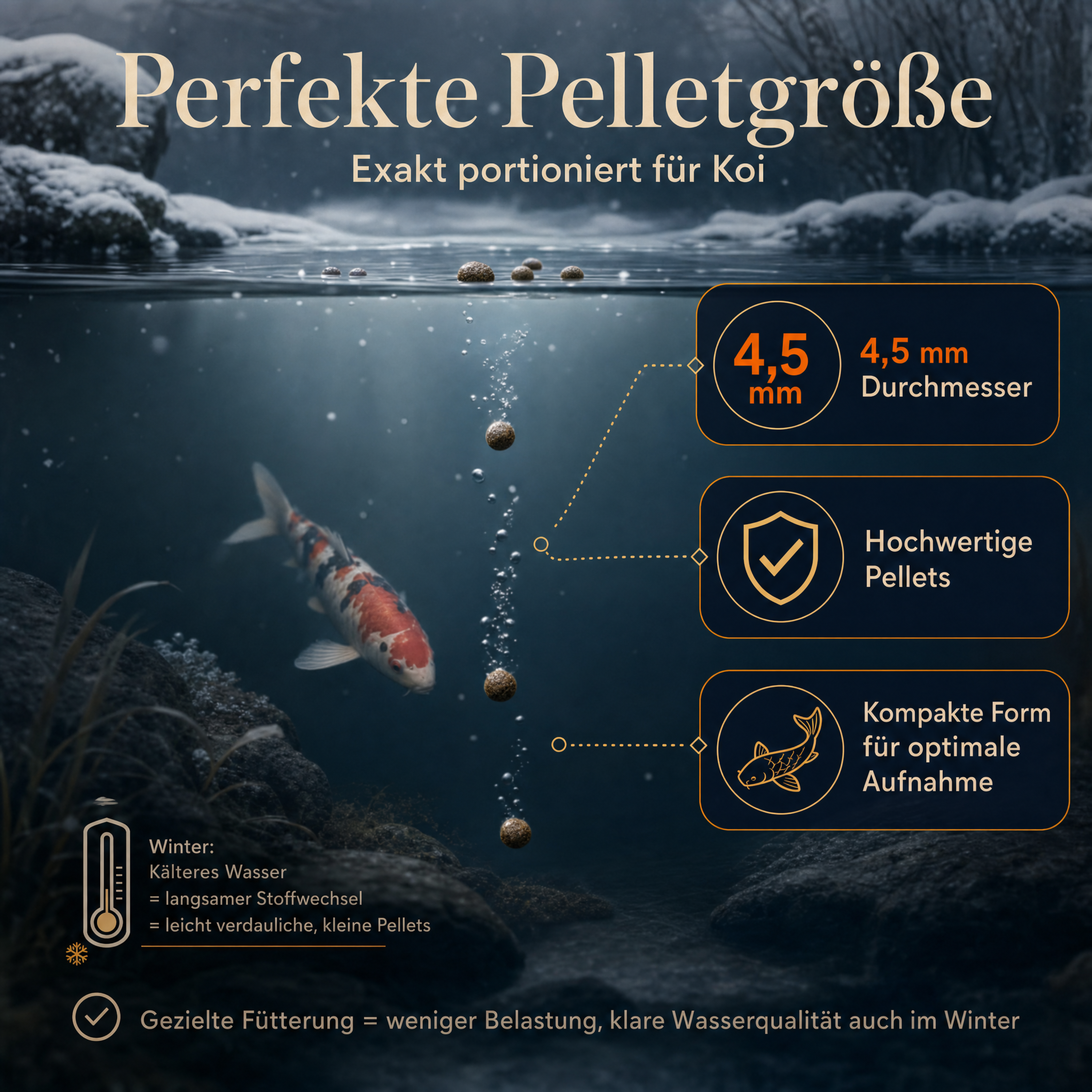 PRO KOI Winterfutter | sinkende Pellets 4,5 mm