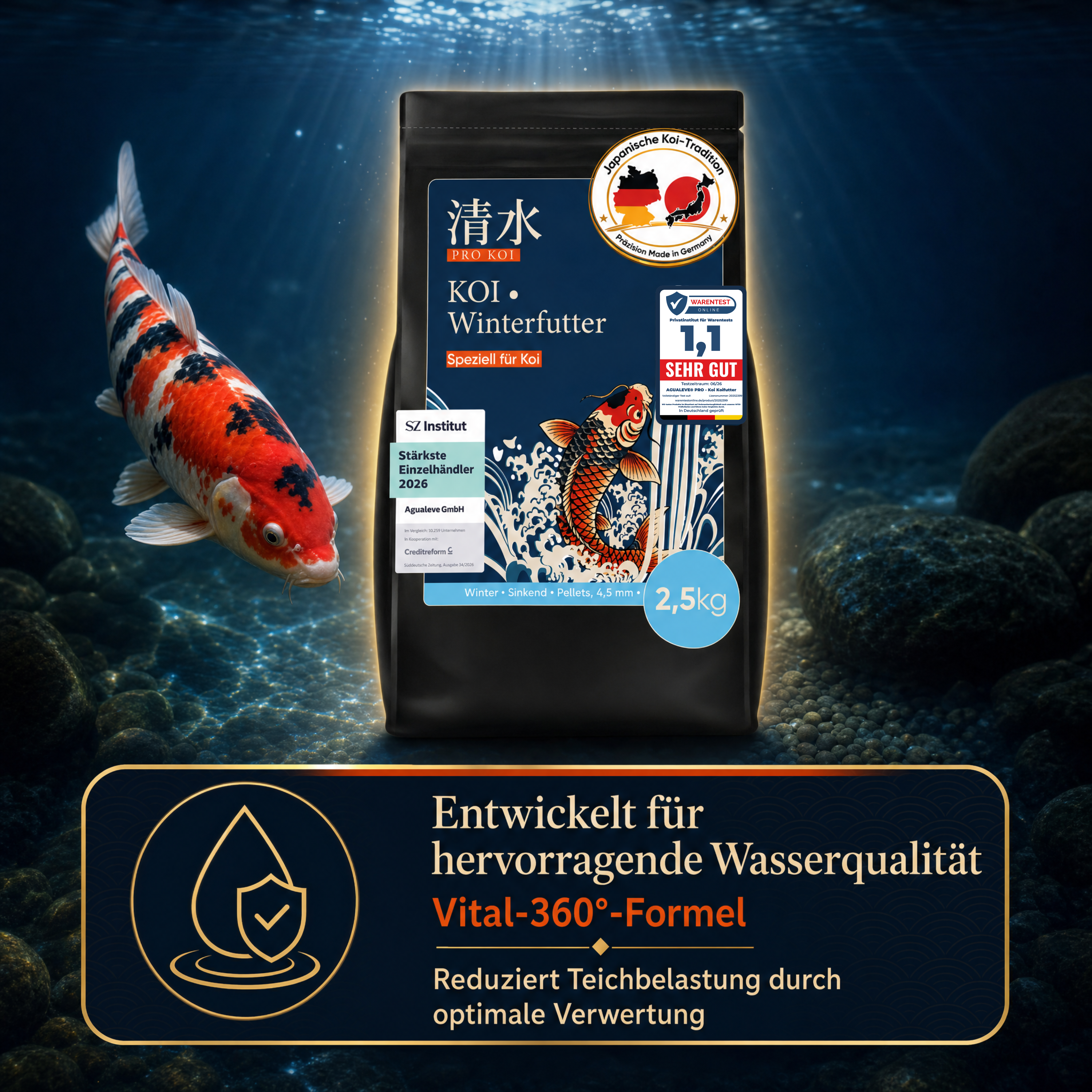 PRO KOI Winterfutter | sinkende Pellets 4,5 mm