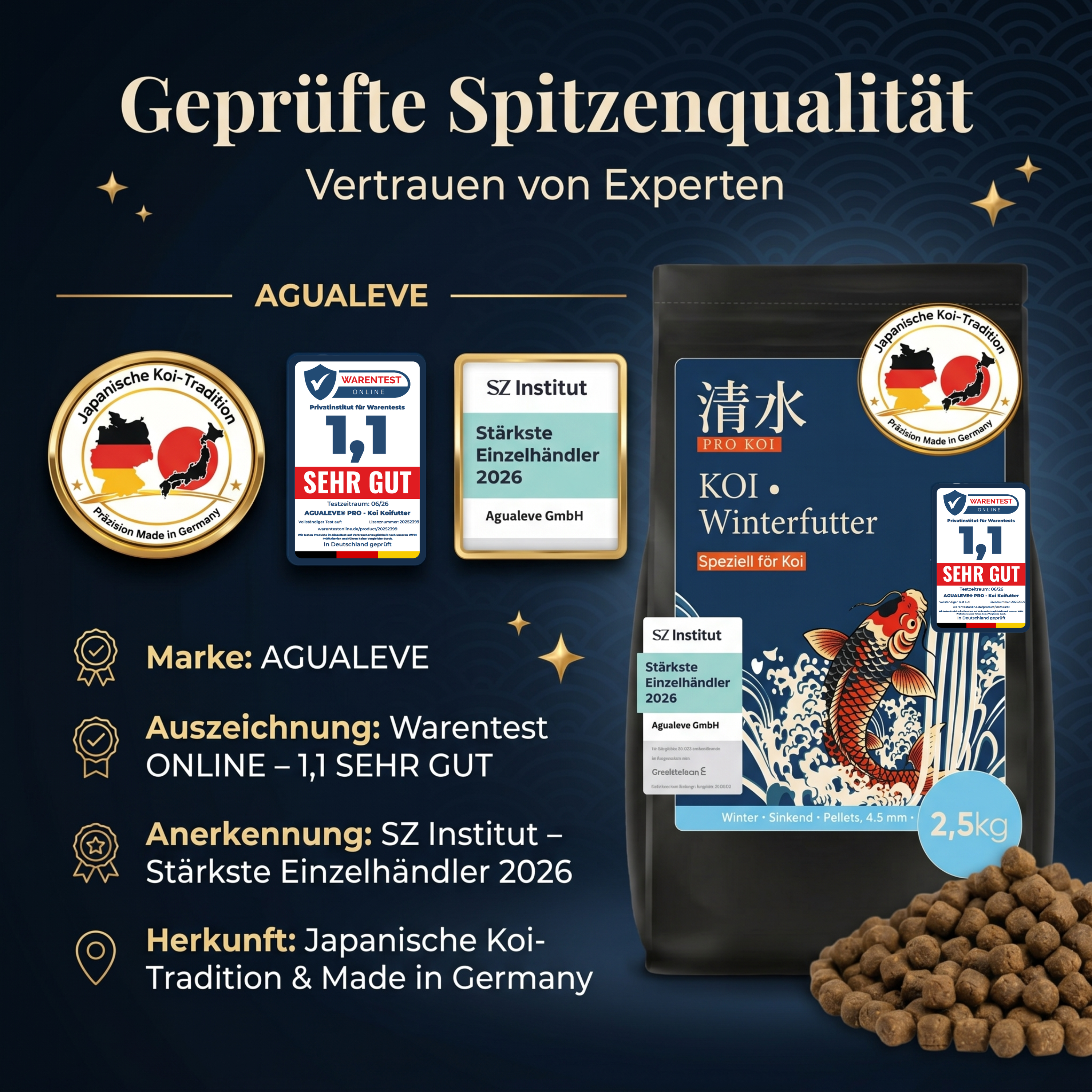 PRO KOI Winterfutter | sinkende Pellets 4,5 mm