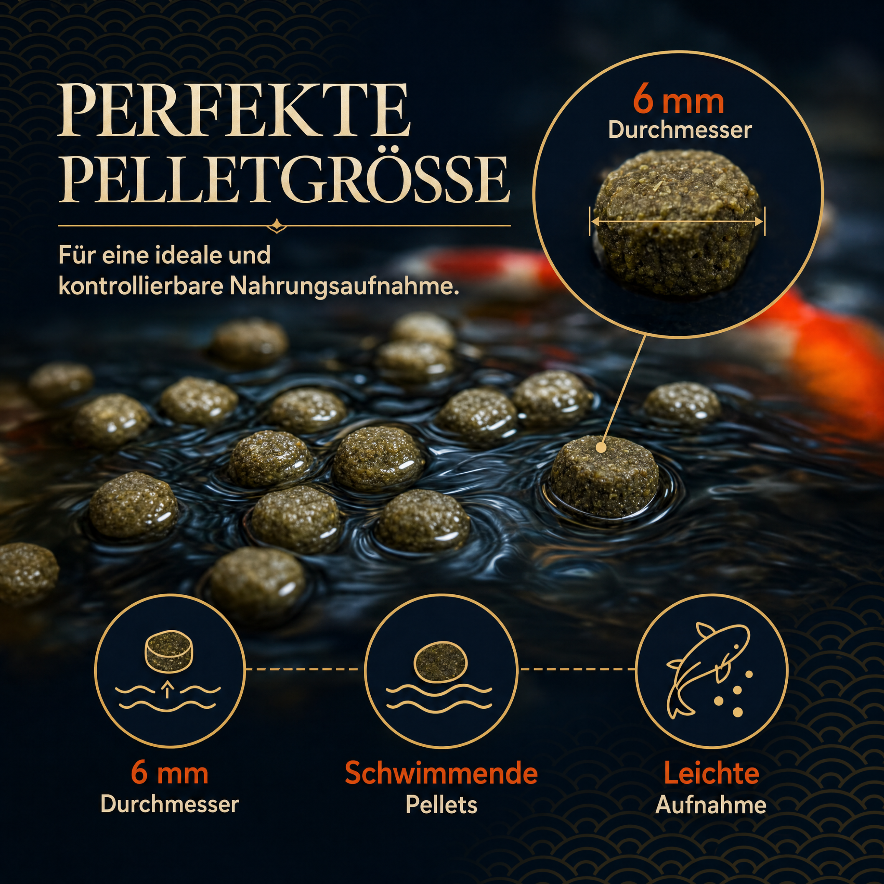 PRO KOI Weizenkeimfutter Frühjahr & Herbst Übergangsfutter | schwimmende Pellets 6 mm