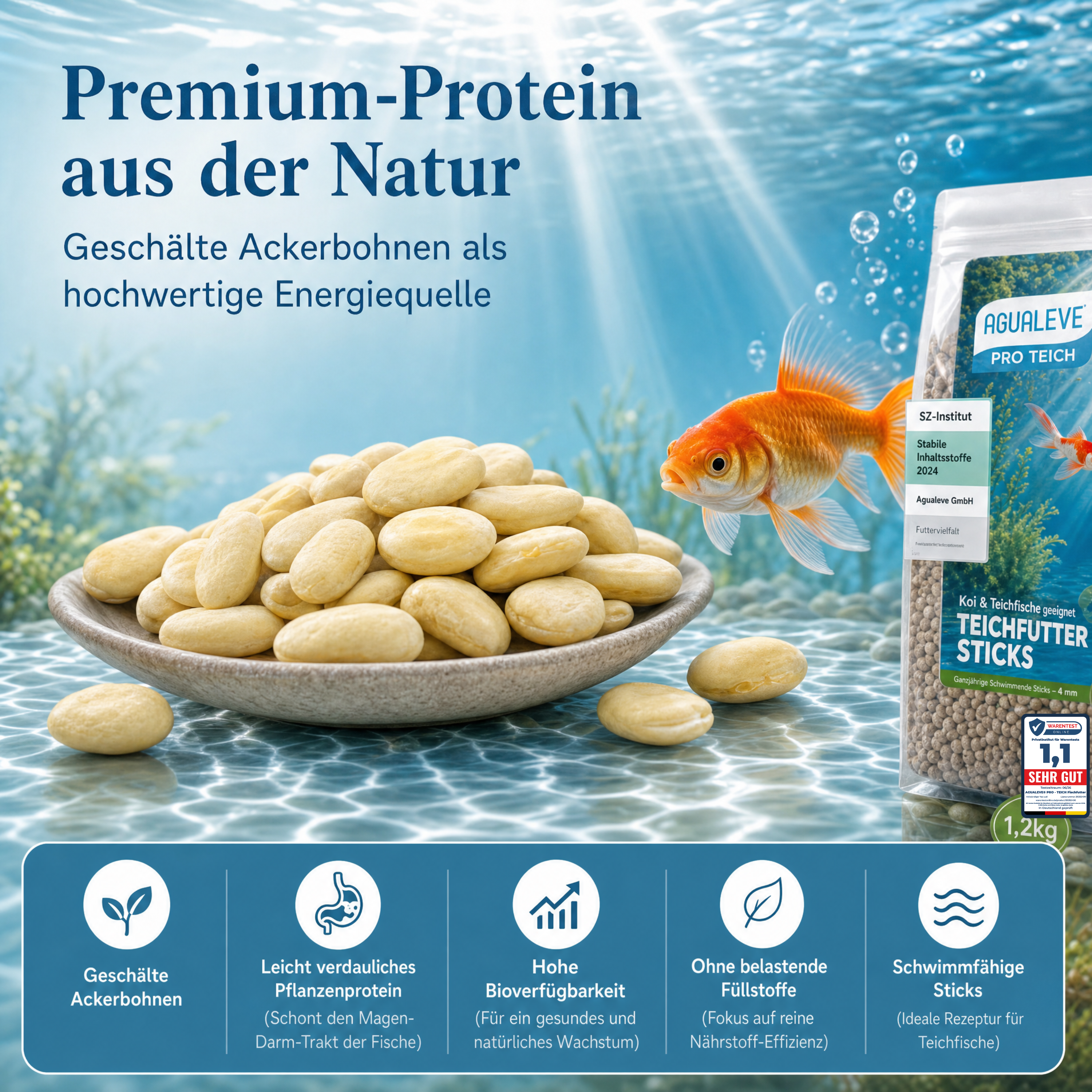 PRO TEICH Teichfutter Sticks ganzjährig | schwimmende Sticks 4 mm