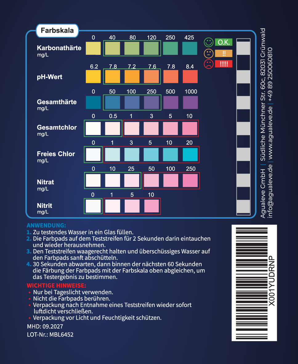 7-in-1 Teichwasserteststreifen – Basis für Ihren individuellen Teichpflegeplan