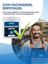 AGUALEVE® Sauerstoff Aktiv 1kg | Soforthilfe bei Sauerstoffmangel + Depotwirkung | perfekt für Fischteiche | Markenqualität Made in Germany | für 20.000 Liter Teichwasser | mit Note 1,2 getestet