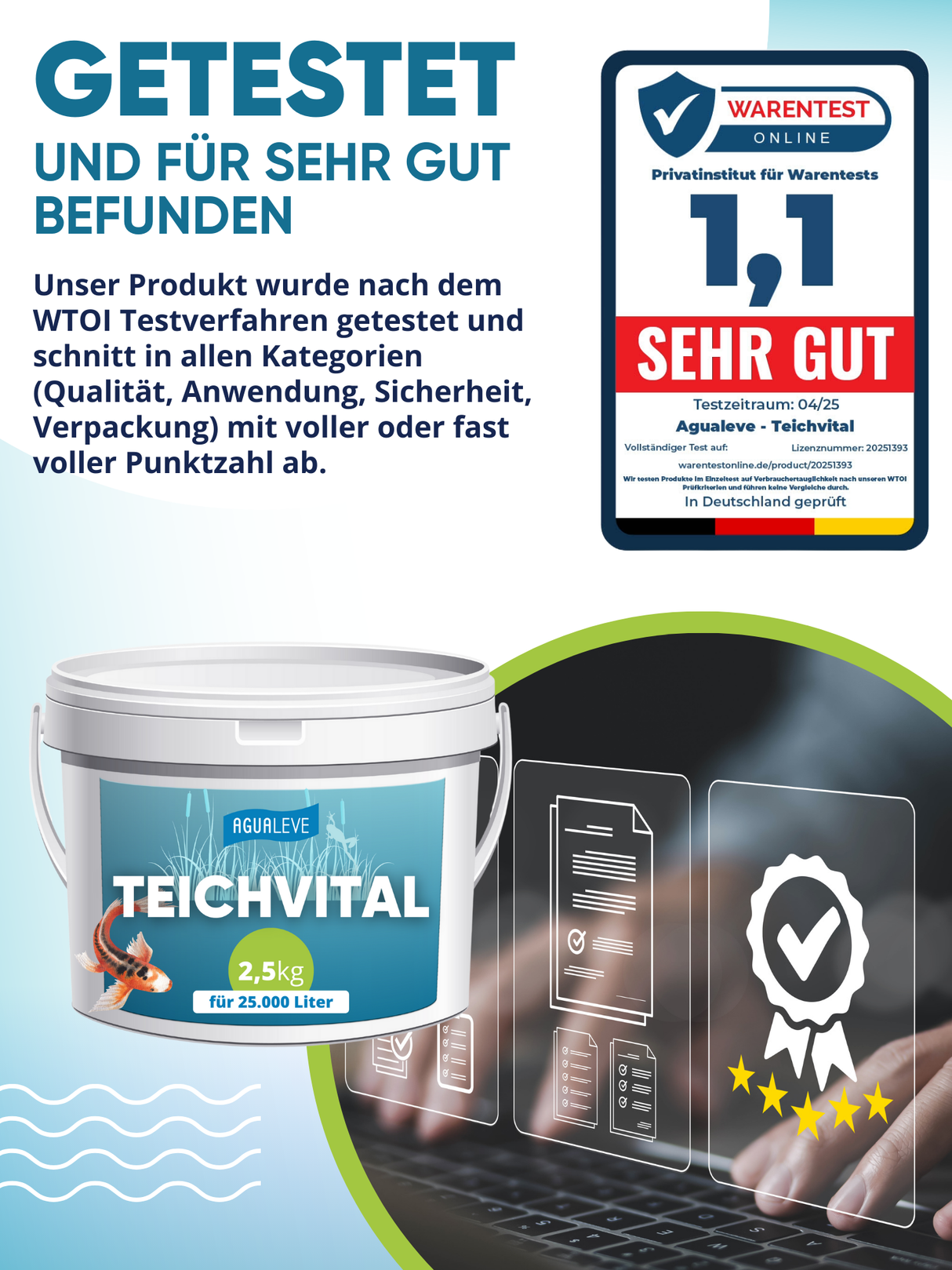 Teichvital (1 kg oder 2,5 kg) ideale Wasserwerte AGUALEVE®