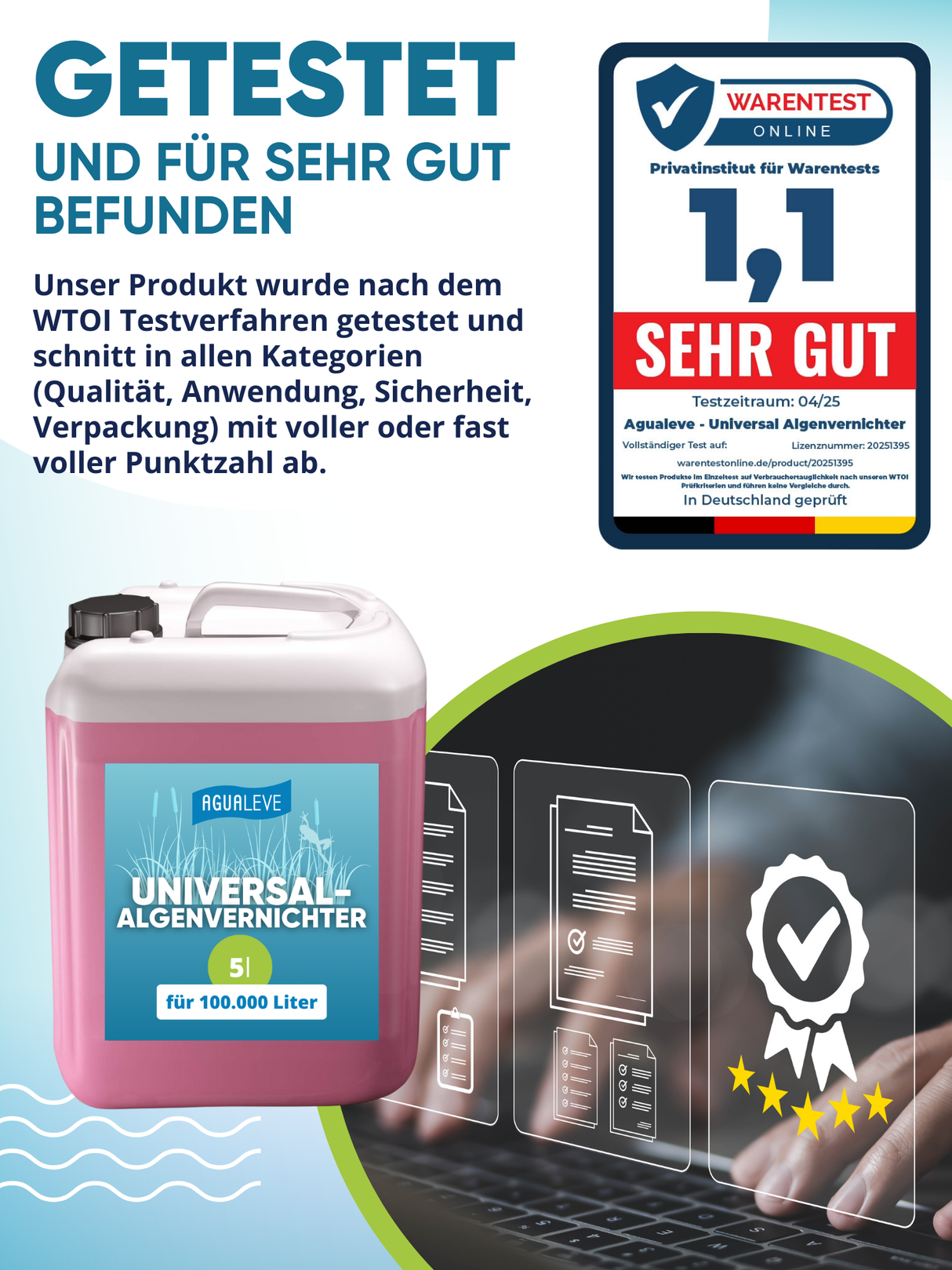 Universal-Algenvernichter Teich (1 l oder 5 l) AGUALEVE®