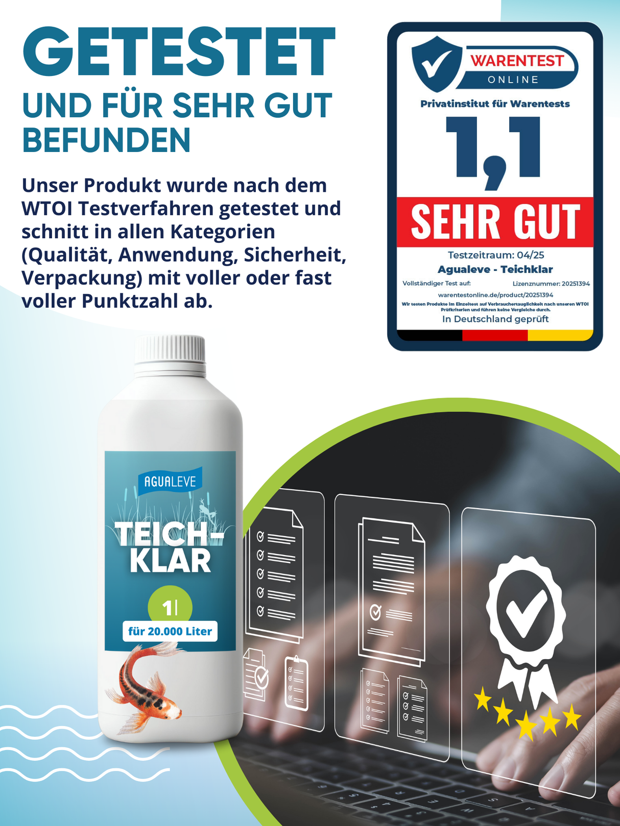 Teichklar (1 l oder 5 l ) Teichwasser klar bekommen mit AGUALEVE®