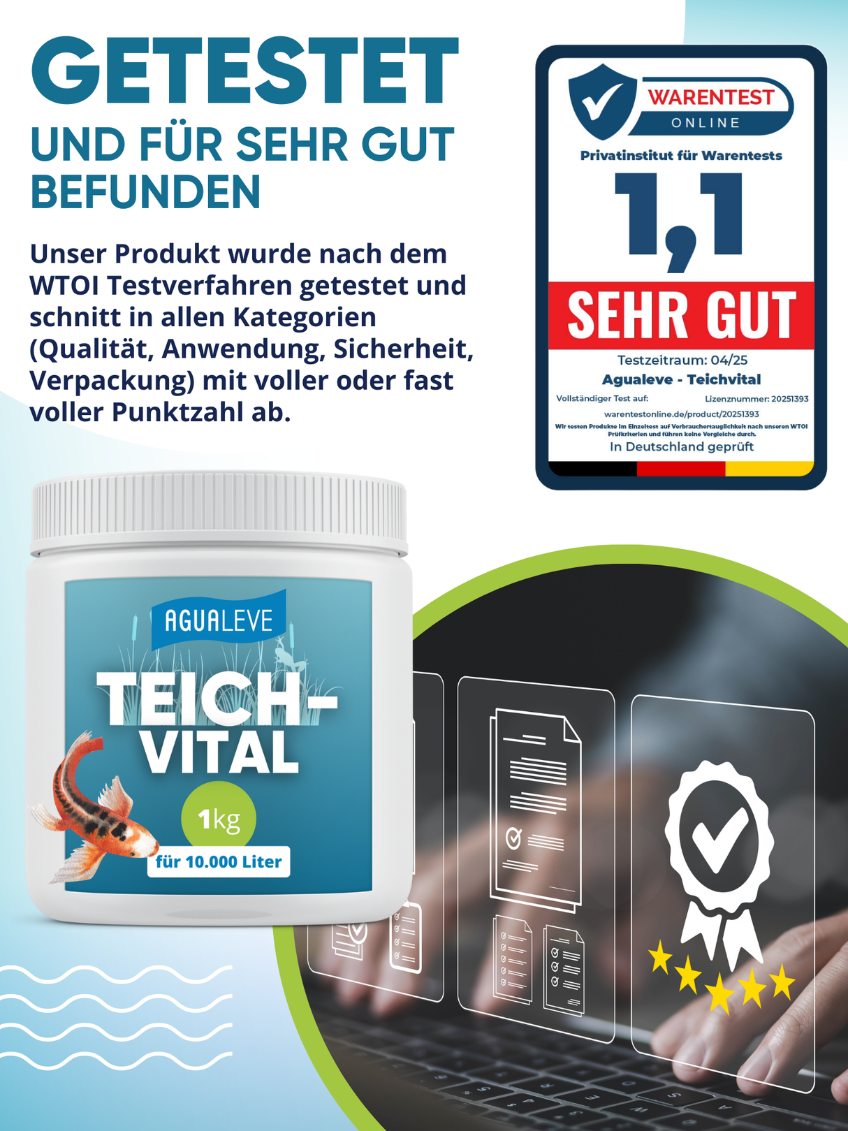 Teichvital (1 kg oder 2,5 kg) ideale Wasserwerte AGUALEVE®