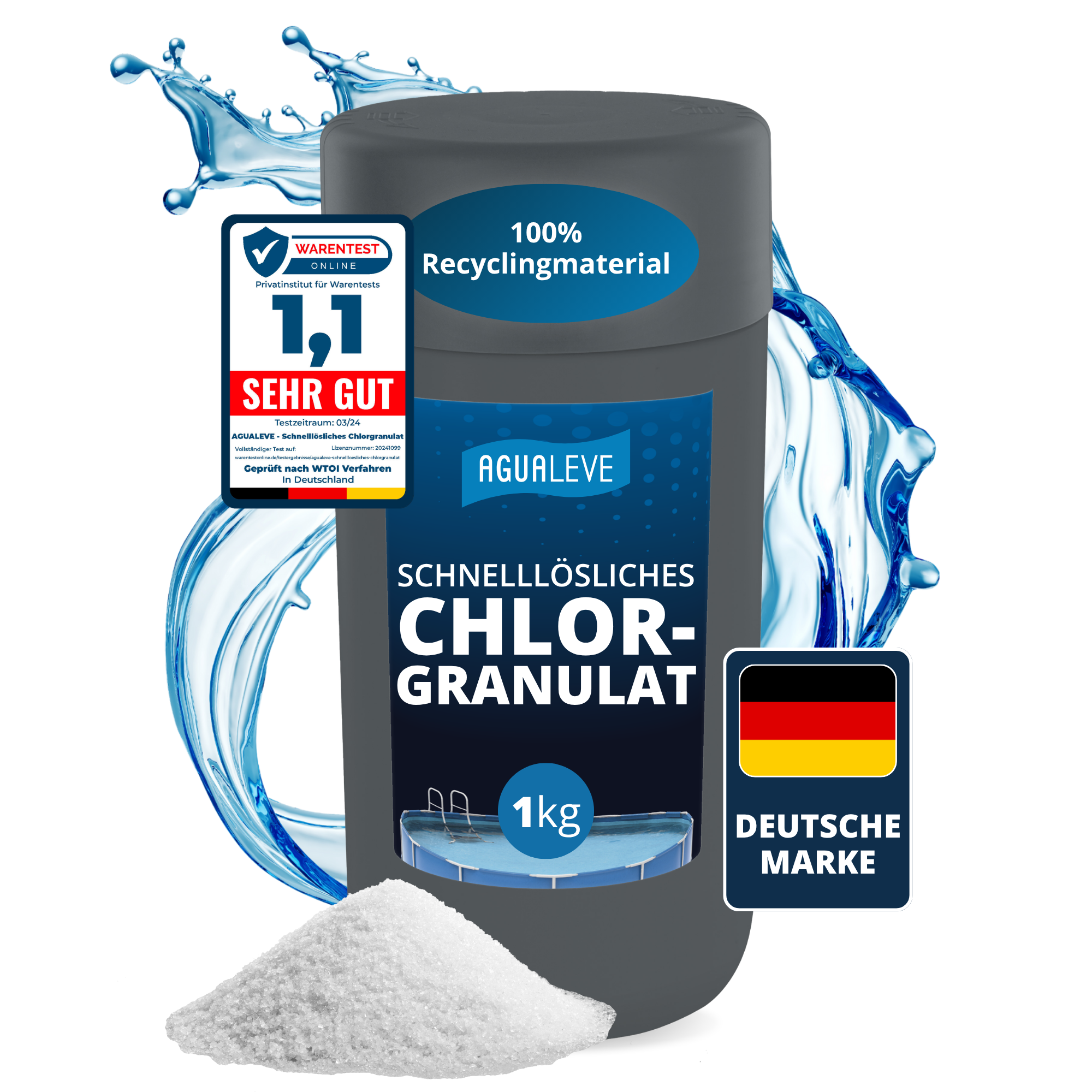Chlorgranulat schnelllöslich für Pool