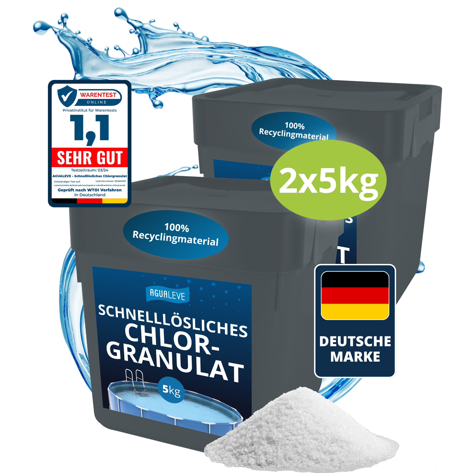 Chlorgranulat schnelllöslich für Pool