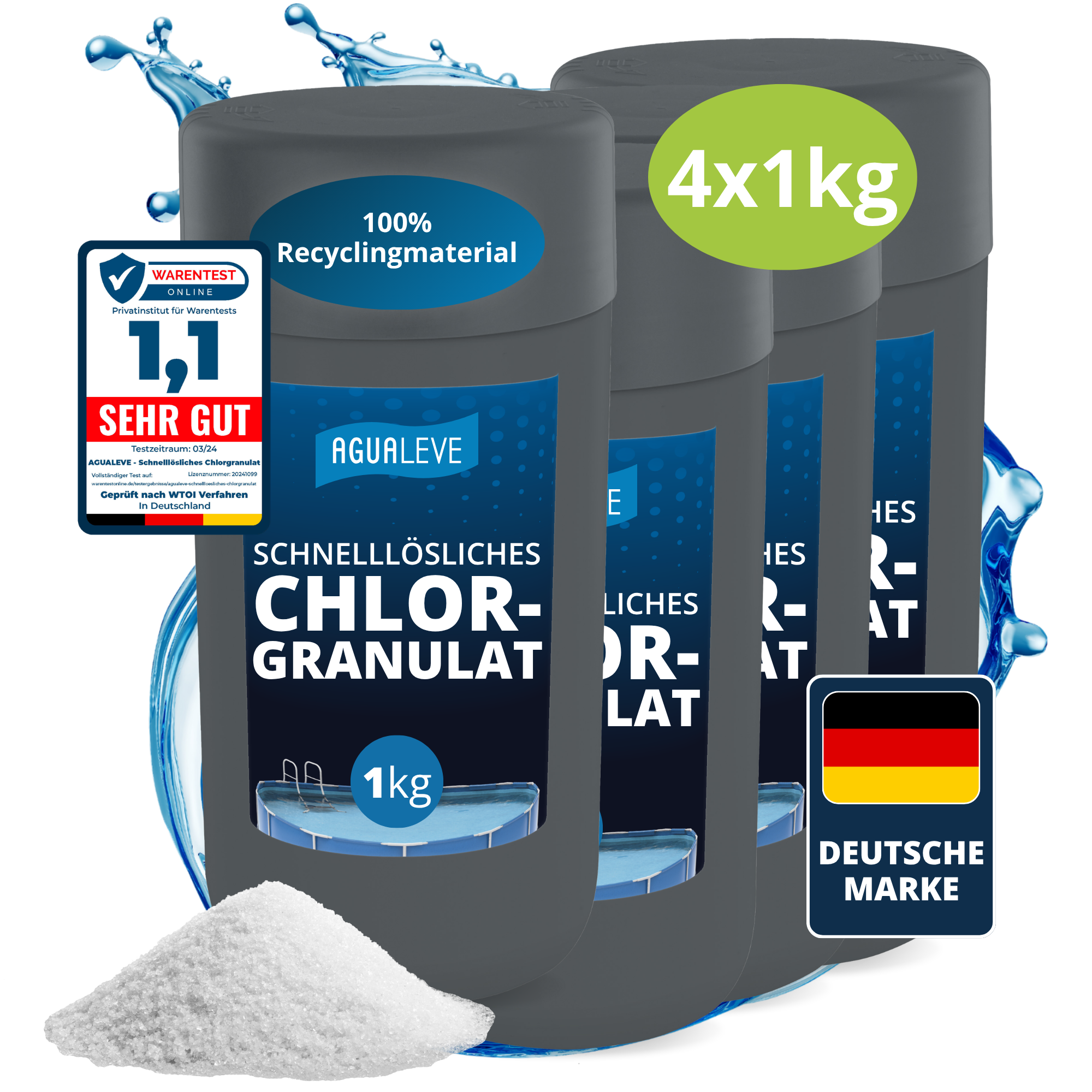 Chlorgranulat schnelllöslich für Pool