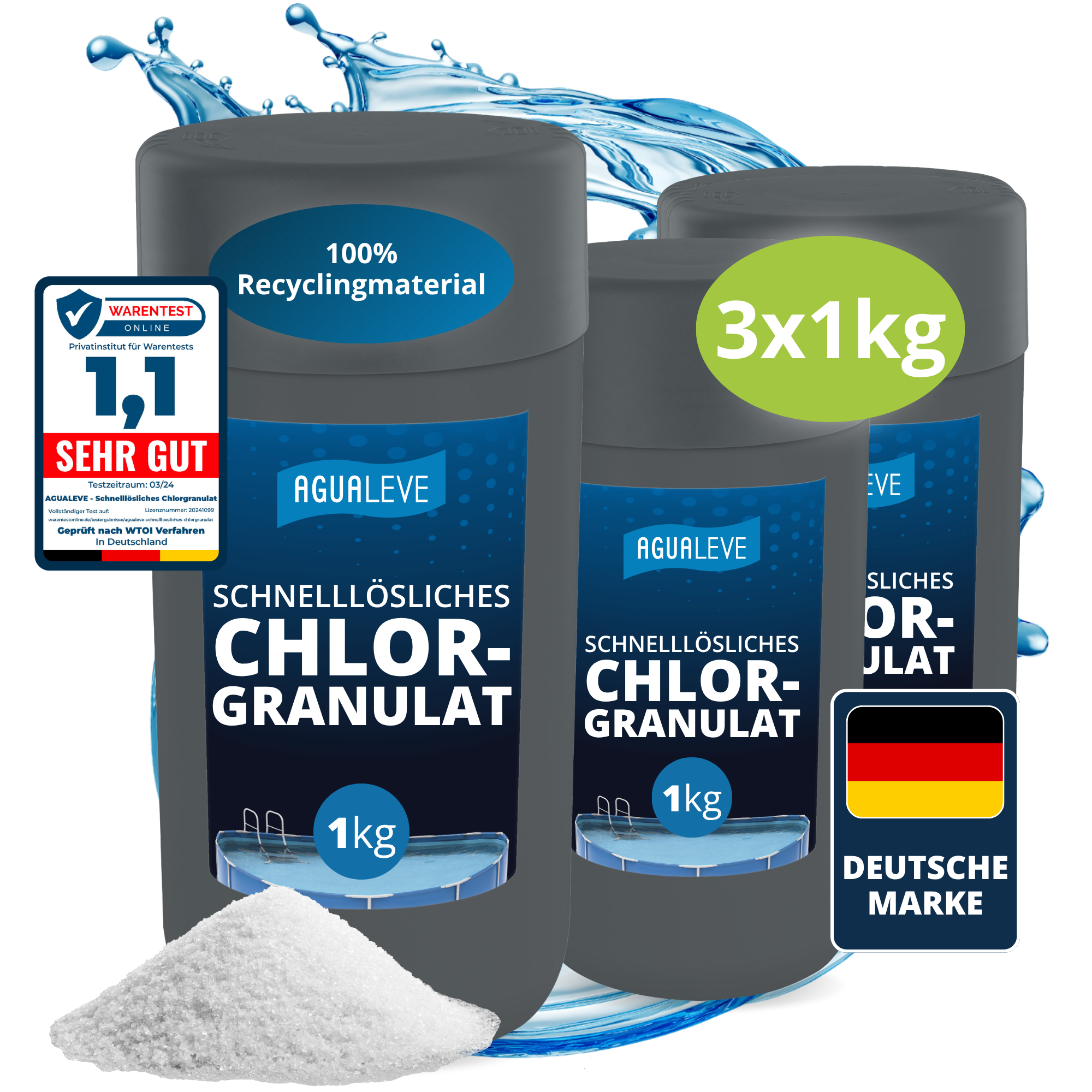 Chlorgranulat schnelllöslich für Pool