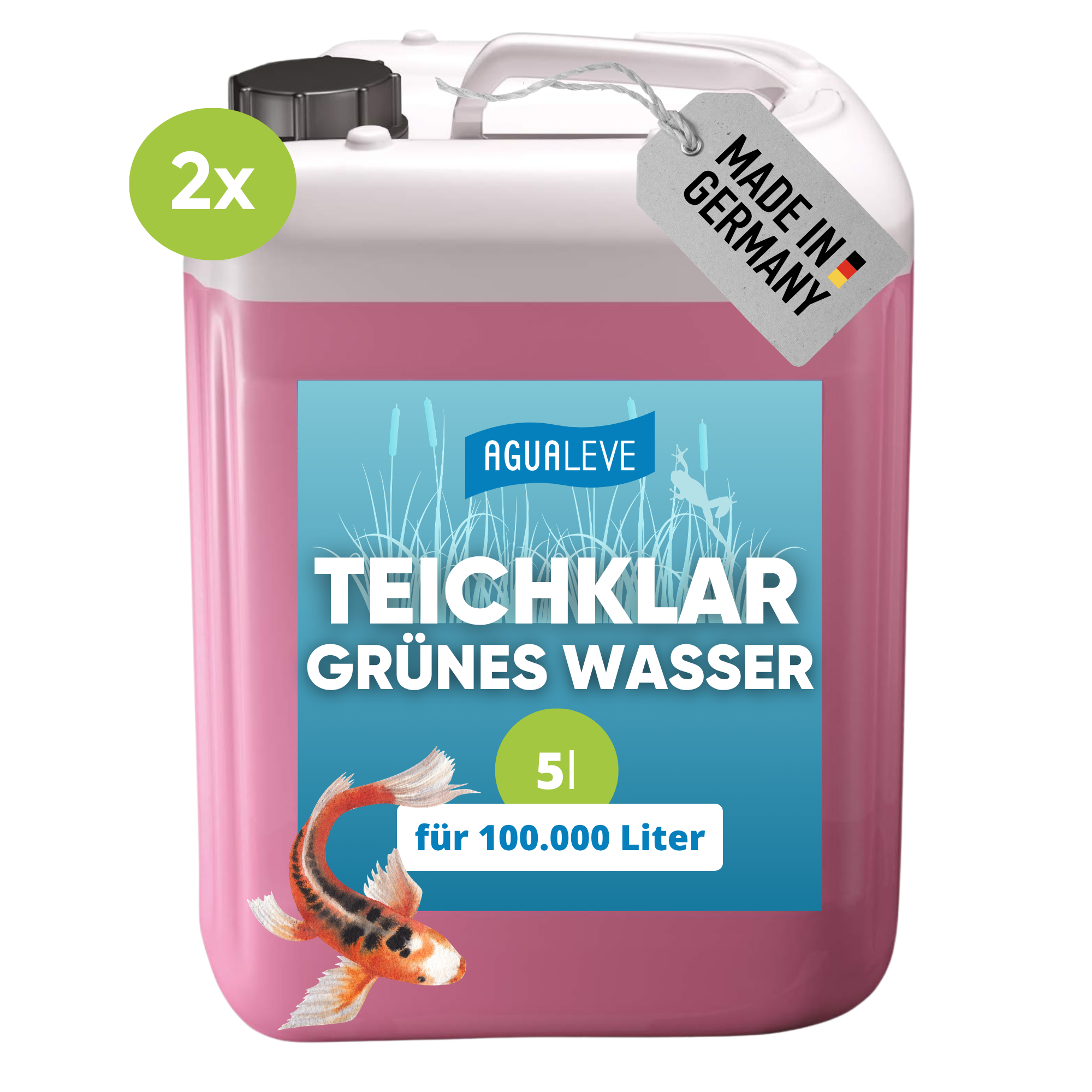 Teichklar gegen grünes Wasser