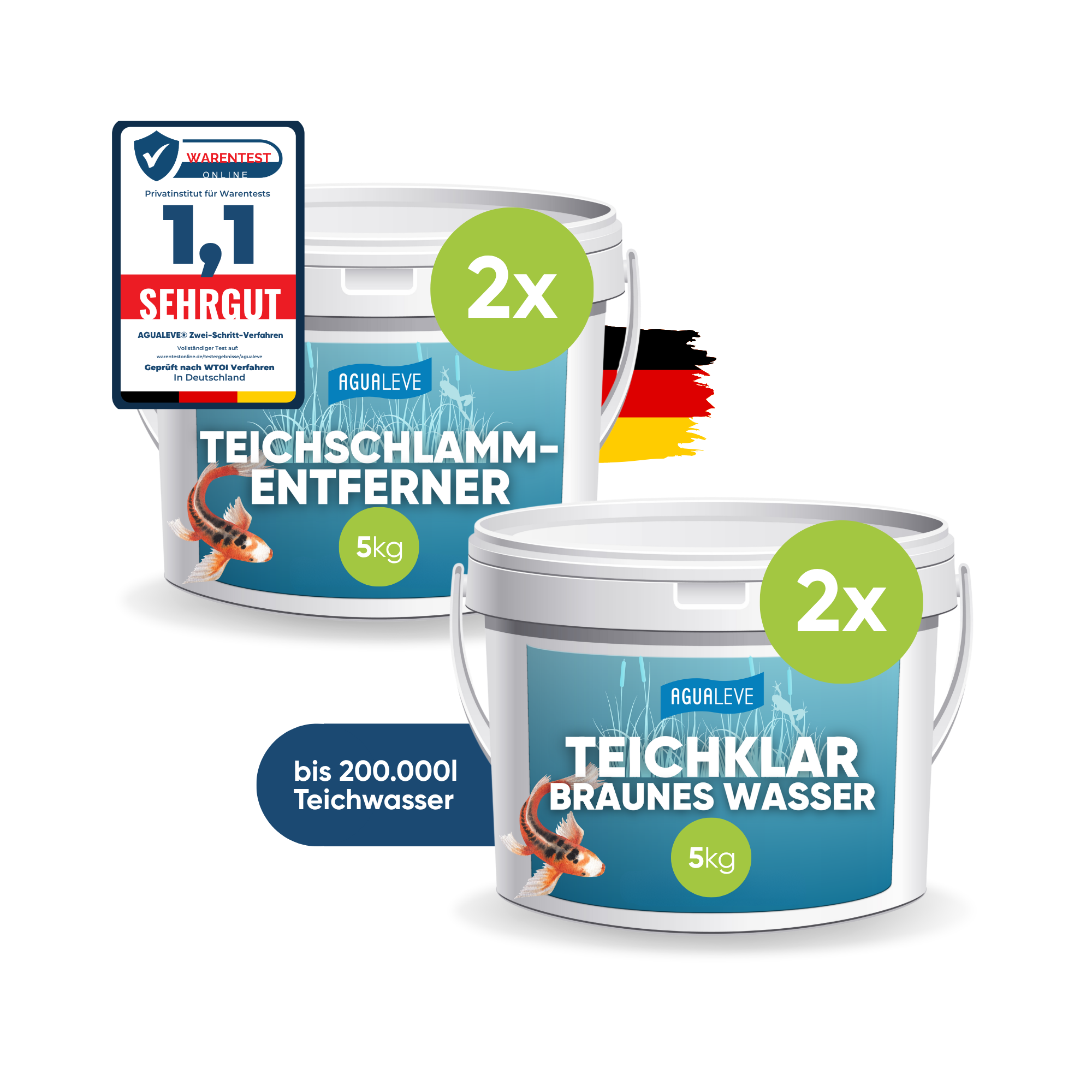 Teichschlamm entfernen mit 2-Schritt-Premium-Set