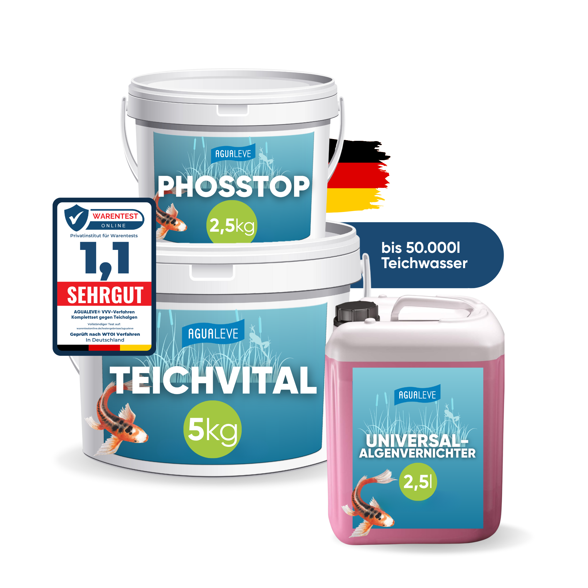 Universal-Algenvernichter Komplettset nach VVV-Verfahren