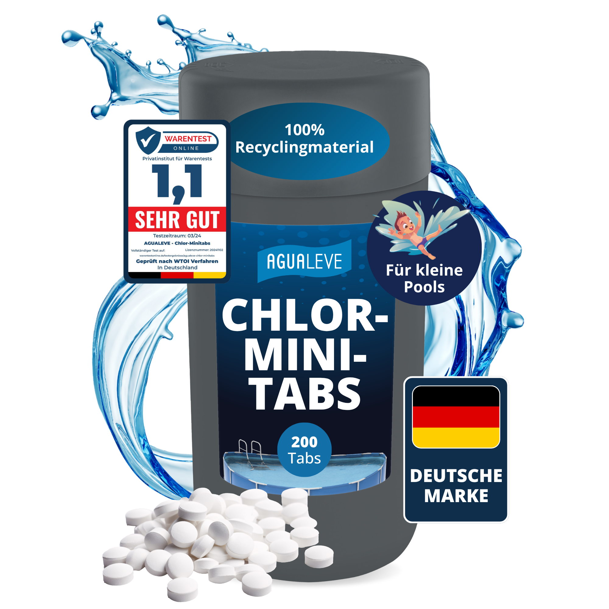 Chlor-Minitabs schnelllöslich Pool