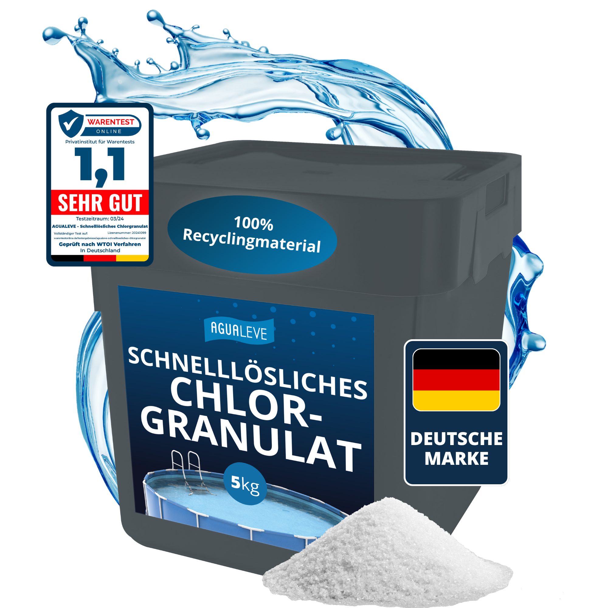Chlorgranulat schnelllöslich für Pool