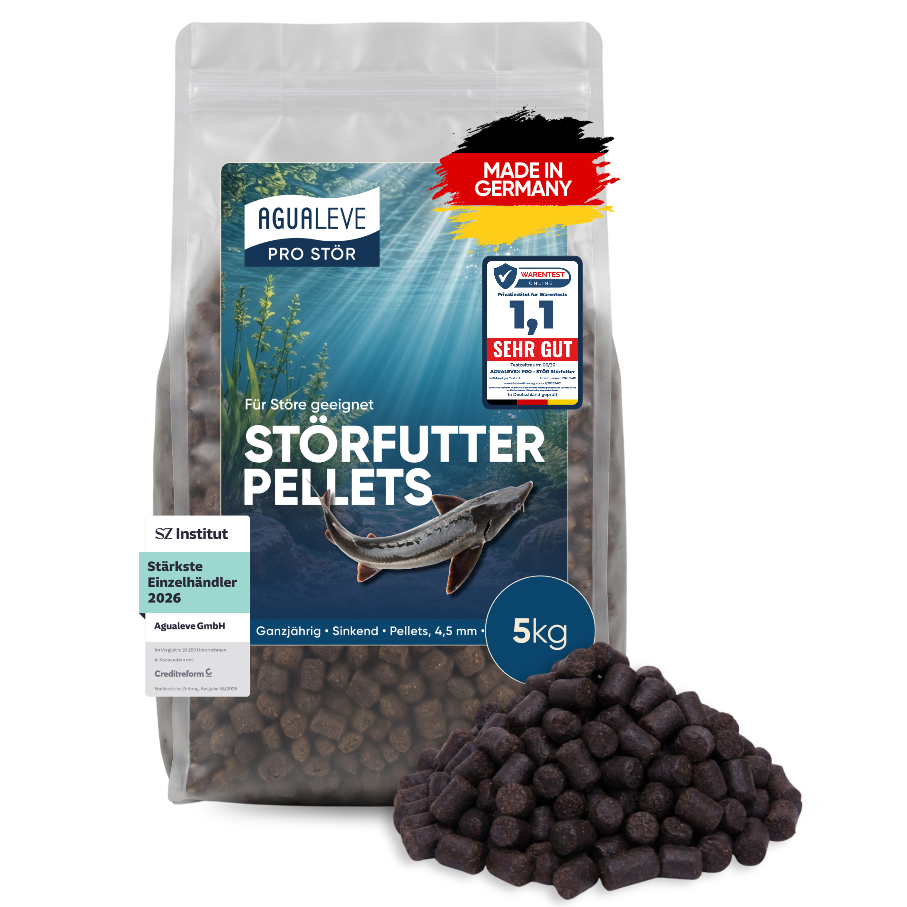 PRO STÖR Störfutter Pellets ganzjährig | sinkende Pellets 4,5 mm