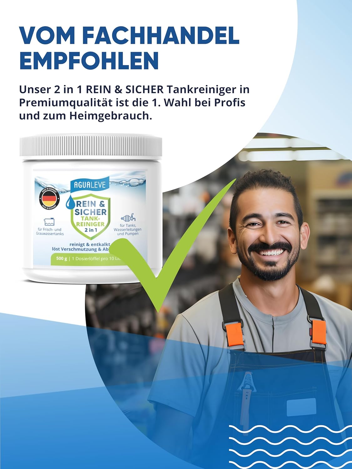 2 in 1 Frischwassertank-Reiniger mit Aktivsauerstoff – reinigt und entkalkt Tank & Leitungen im Wohnmobil