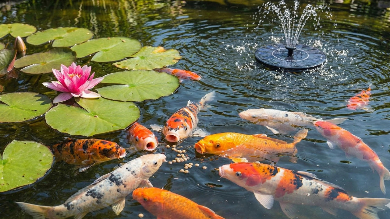 Hohe Temperaturen im Teich im Sommer.