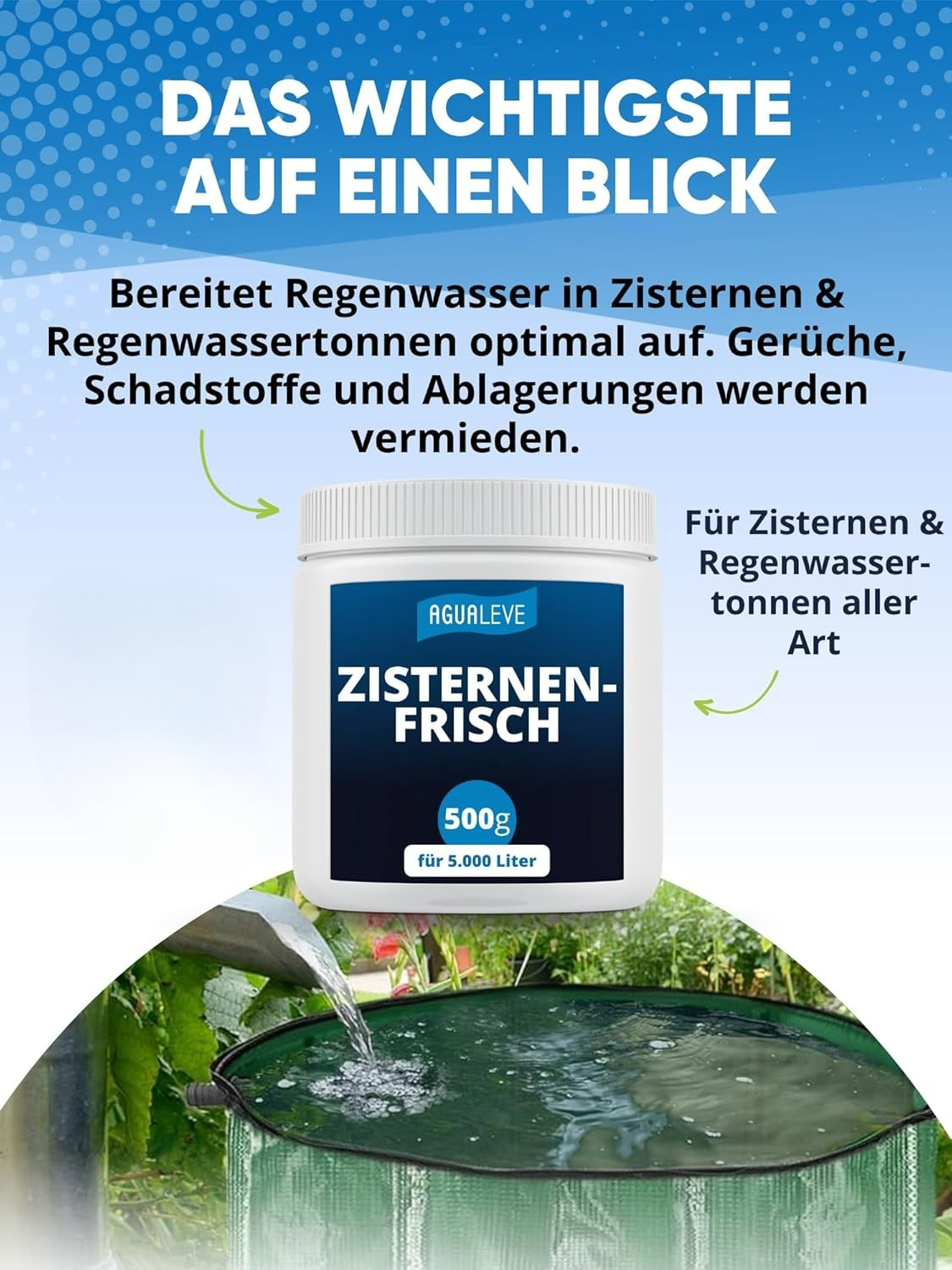 Zisternenfrisch - Schluss mit fauligen Gerüchen & braunem Regenwasser